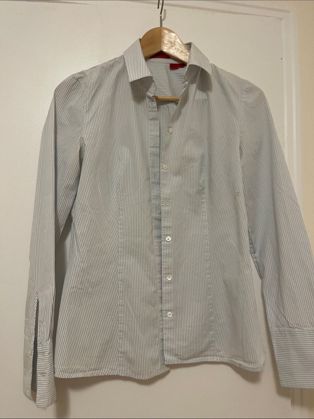 Hugo Boss Light Blue Pinstripe Men's Dress Shirt